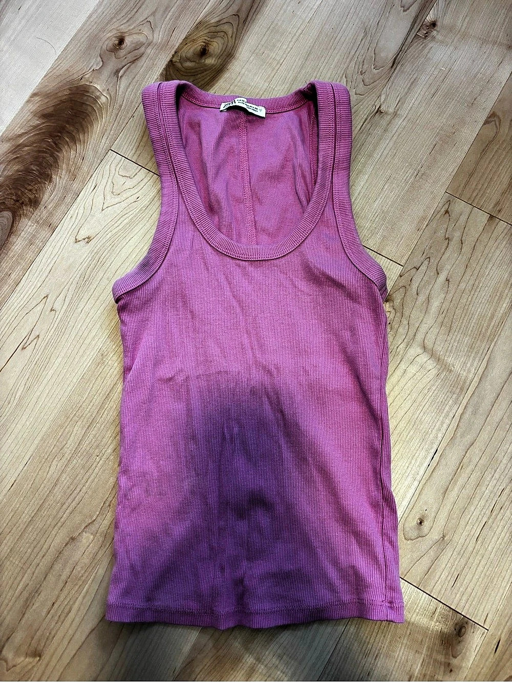 Zara Basic Ribbed Tank Top Pink - Picture 2 of 2